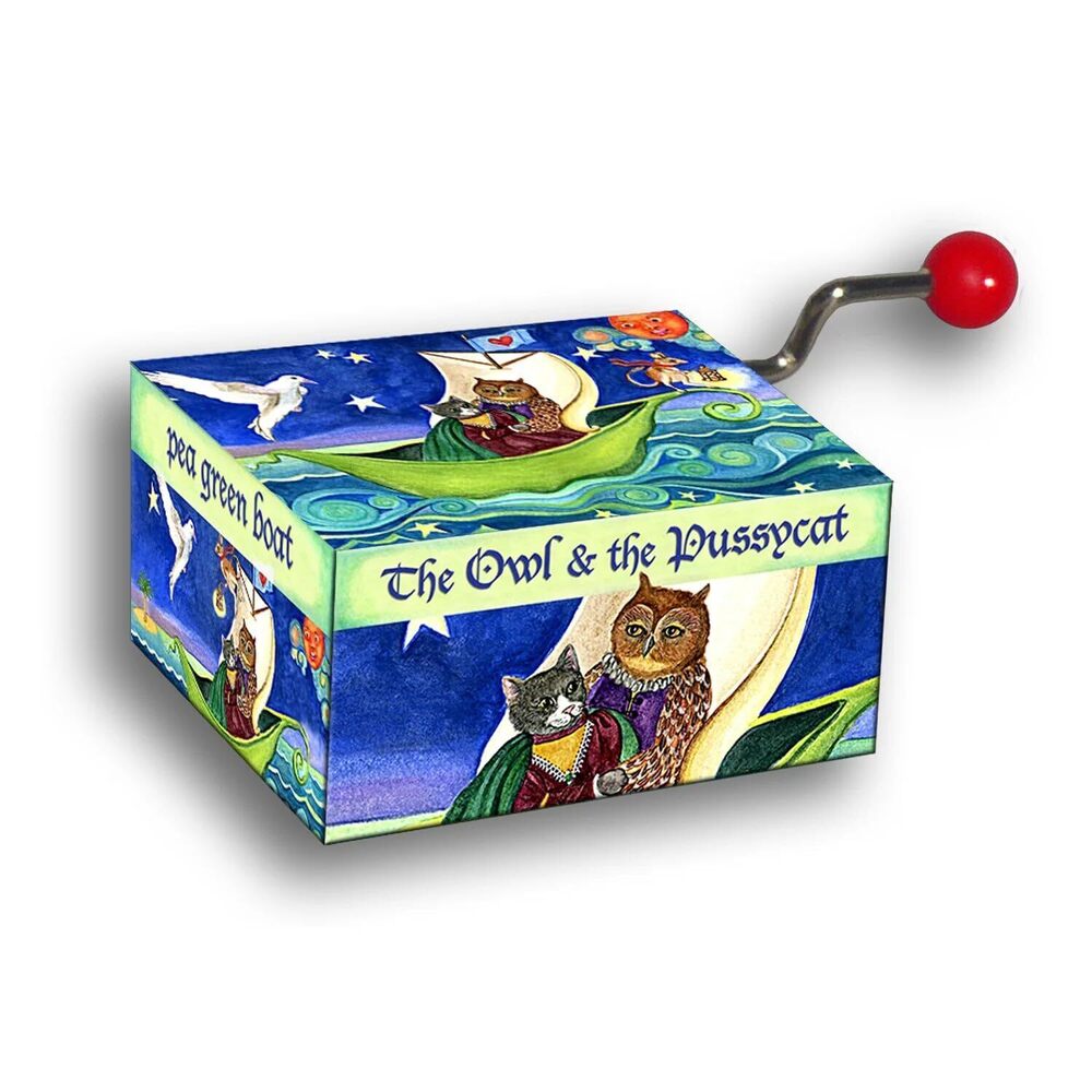 1779 The Owl and The Pussycat Mini Music Box, 2-Inch, Multicolor